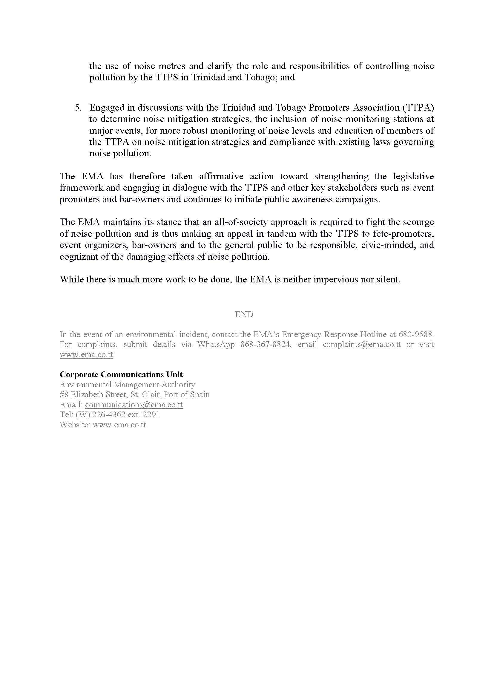The Environmental Management Authority Responds To Concerns In Local