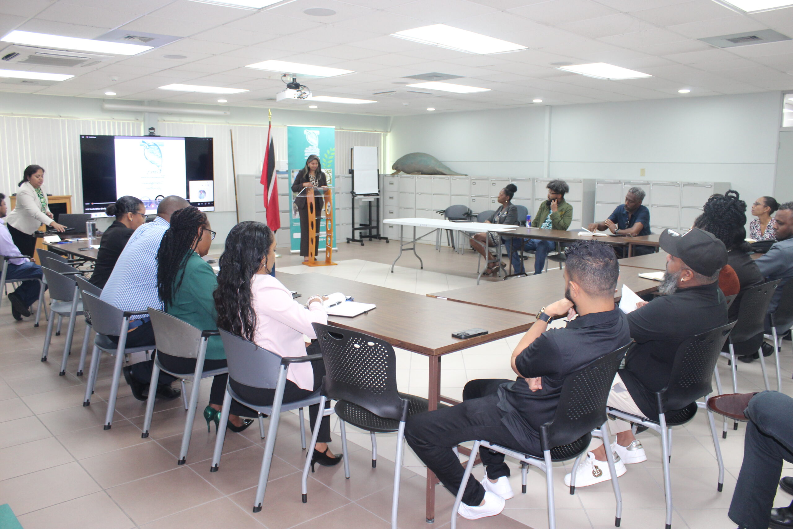 Vidjaya Ramkhalawan – Manager, Permitting, welcoming attendees at the session